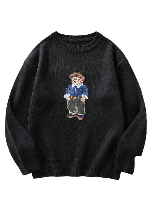 Casual Cartoon Bear Sweater