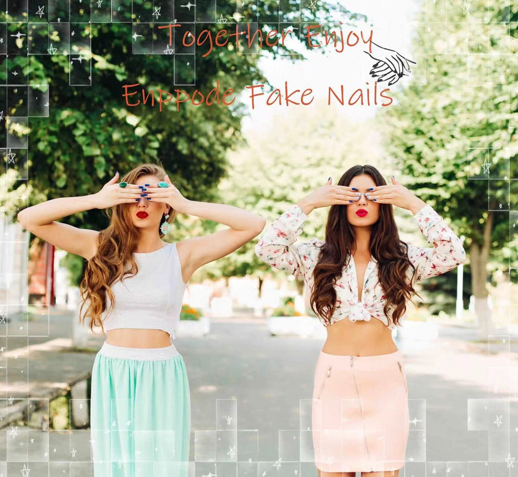 Almond Press Nails - Medium Nude Glossy Stick on Nails, Full Cover, 24 Pcs/Set (Short Orange French Nails)