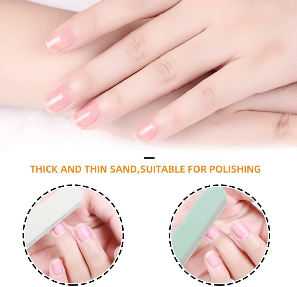 Nail File Kit  Professional Manicure Pedicure Set Nail Files and Buffers Cuticle Nipper and Pusher Emery Board Grooming Kit Perfect Manicure Kit for Women (Black)